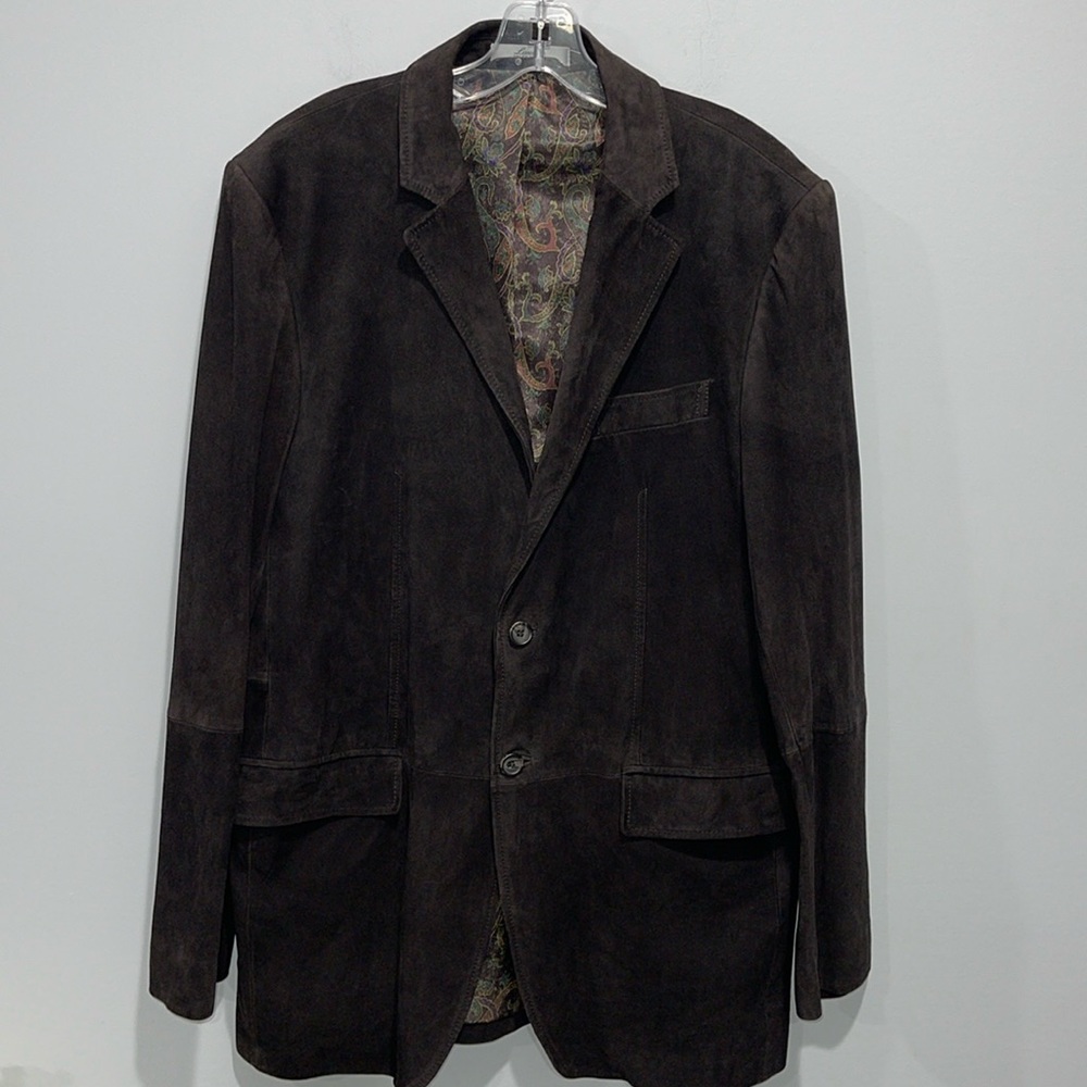 Lauren Ralph Lauren genuine suede leather sport coat men’s size 40L deep brown